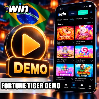 Cartão do Fortune Tiger no celular com símbolo DEMO para análise do modo gratuito.
