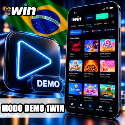 Catálogo de jogos no celular com símbolo de modo demo, sem saldo fictício de jogador.